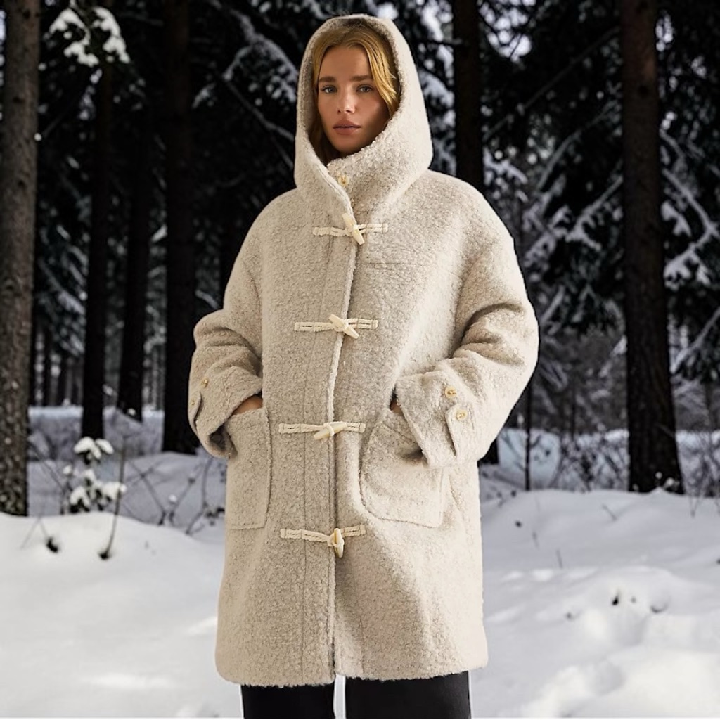 Nwt Anthropologie Pilcro Wool Blend Hooded Duffle Coat Xl